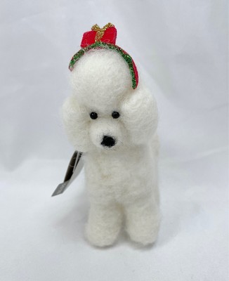 Wondershop Felted Wool White Poodle Dog Headband Christmas Ornament 2023