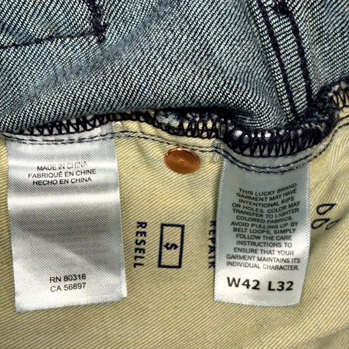 Lucky Brand Jeans Herren 42 x 32 Blau Denim Medium Wash Straight Leg Zip Fly - Bild 4 von 9