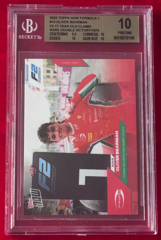 Oliver “Ollie” Bearman F1 Ferrari 2023 Topps Now #13 Rookie Card BGS 10 (RC) - Image 4 of 4