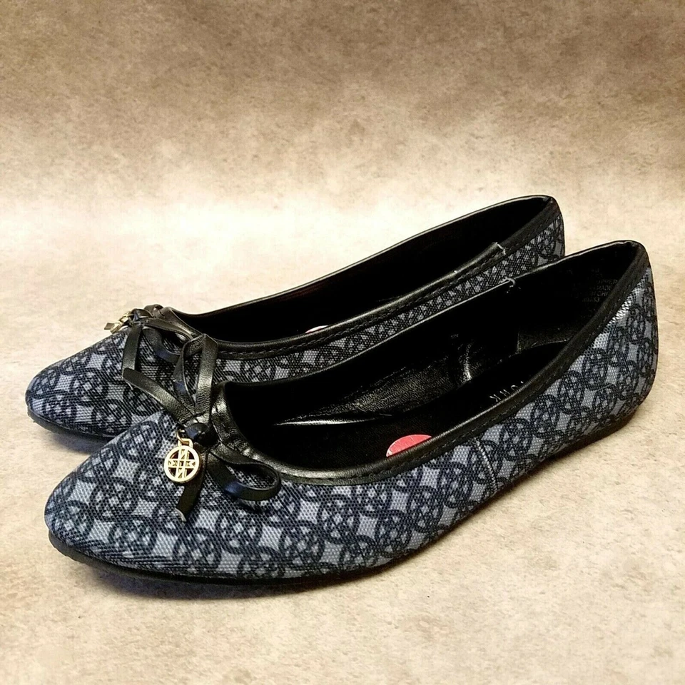 Zapatos planos de ballet sin cordones Nicole Miller para mujer Vera talla 6 azul textil Foto 3 de 4