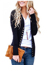 Women Open Front Cardigan Tops Long Sleeve Lady Knit Sweater Jacket Coat Outwear
