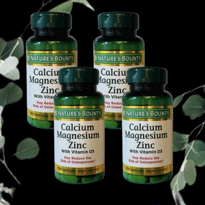 4 Nature's Bounty Calcium Magnesium Zinc Coated Caplets Vitamin D3 Exp. 02/28