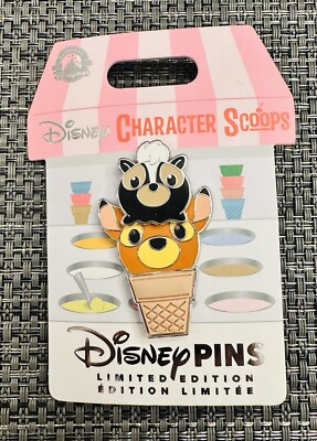 Disney Bambi and Flower Character Scoops LE4000 Ice Cream Pin