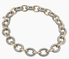 DAVID YURMAN 18/K SILVER EXTRA LARGE OVAL LINK NECKLACE 16.5"