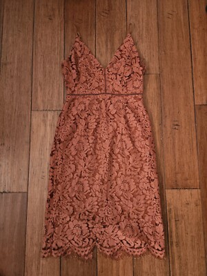 ASTR The Label Size XS Brown Bodycon Lace Mini Dress Strappy | eBay
