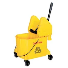 28.5-Quart Yellow Mop Bucket with Down Press Wringer