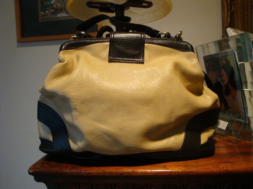 EMMA FOX.N WITH DEFECTS,TAN/BLACK,LEATHER,HOBO HANDBAG/CROSS BODY BAG LARGE - Picture 3 of 10