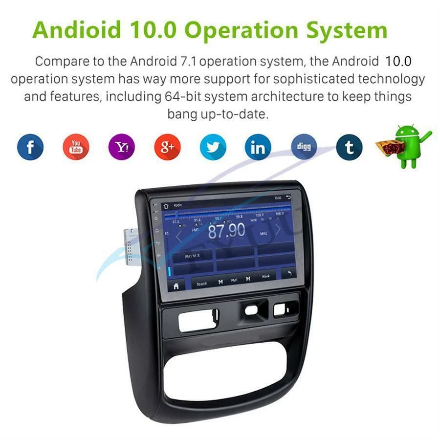 9" Car Android 10.0 GPS Navigation WiFi DAB 1+16GB For 2012-2020 Renault Duster — 第 4/4 张图片