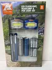 Ozark Trail 6-piece LED Flashlight, Penlight, & Headlamp Combo