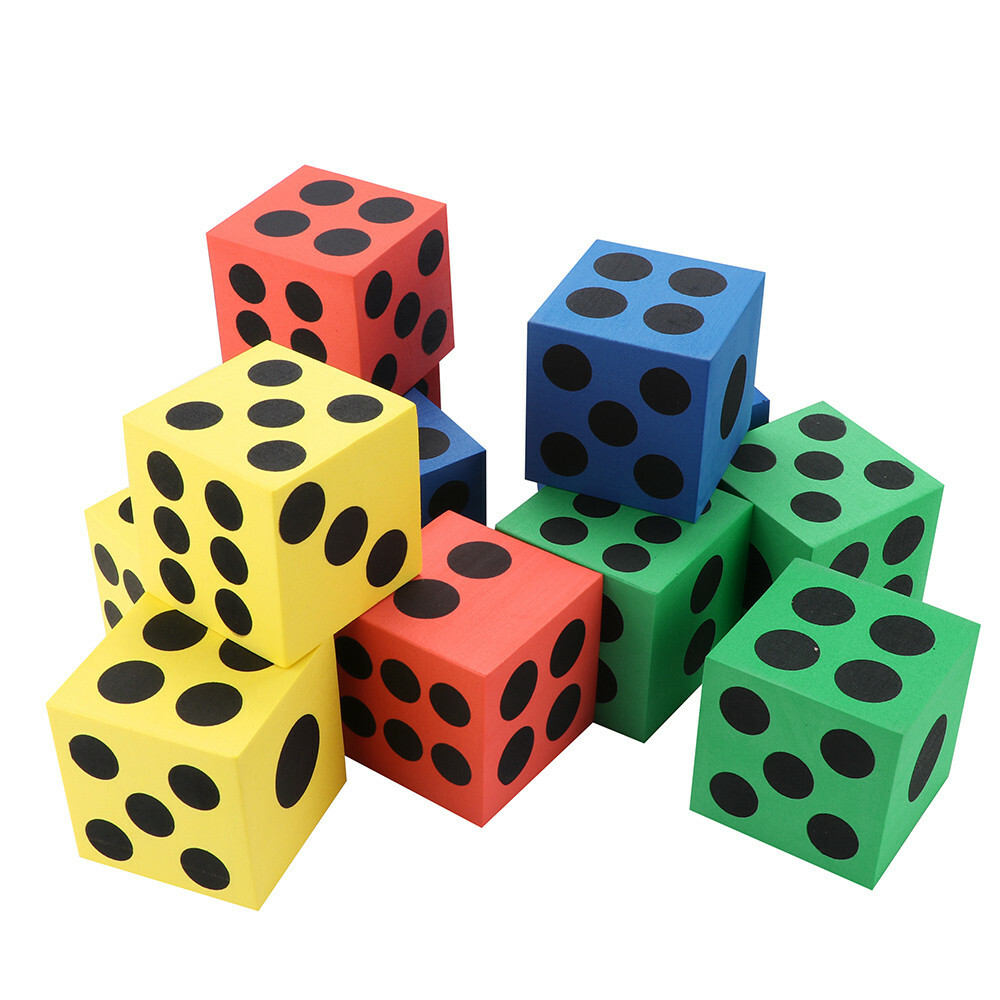 12Pcs Eva Foam Dice Six Sided Spot Dice Kid Game Soft Learn Play Blocks