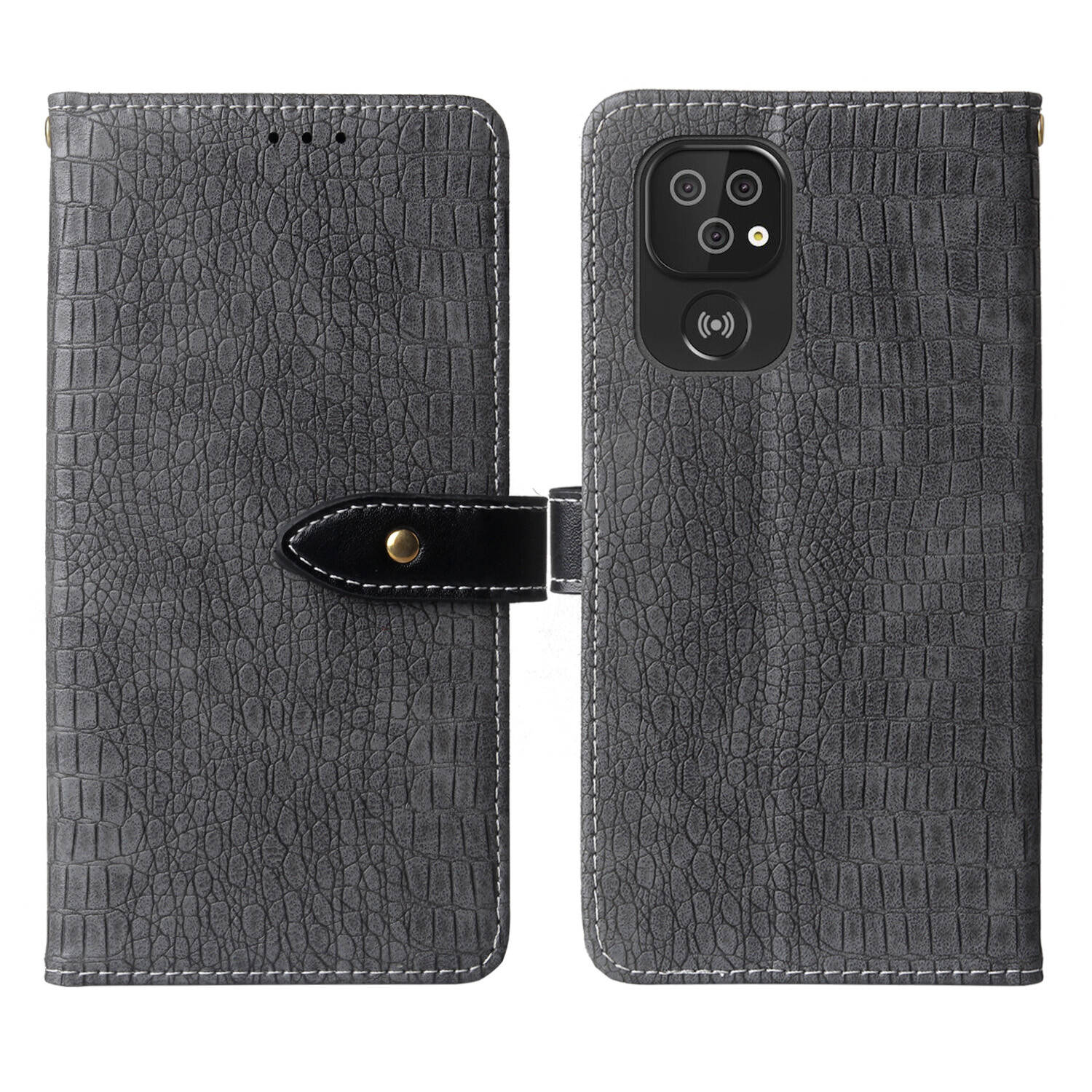Custodia In Pelle Rossa Flip Case Con Porta Carte Per Doro 7010 E 7011 2.8