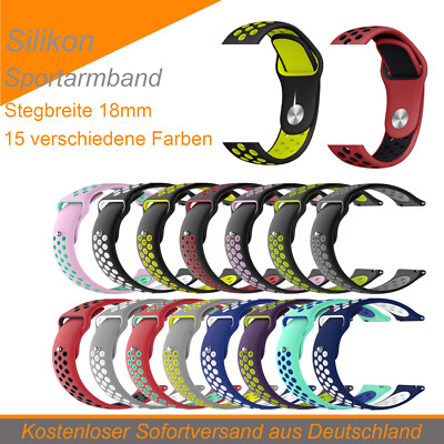   Silikon Sportarmband 18mm Stegbreite Armband Sport Uhrenarmband