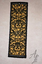 Gold And  Black Mother’s Day, Freestanding Lace Embroidery Bookmark FSL