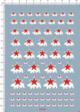 5-18mm 1/35 1/72 USSR White Bear JS-2 Tank Insignias ChKZ 1944 Water Slide Decal