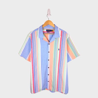 POLO RALPH LAUREN Herren Hemd Classic Fit Mehrfarbig Gestreift Camp Kragen - XL