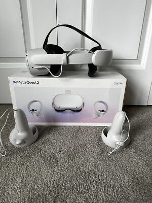 meta oculus quest 2 128gb used With Elite Strap Battery Pack | eBay