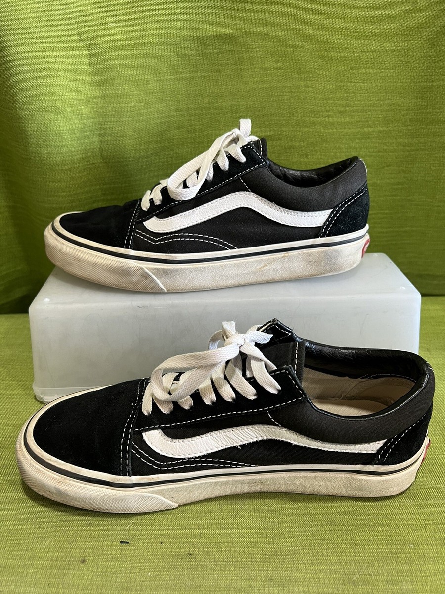 Vans Mens 5.5 Women's 7 Black White 721277 Old Skool Low Top Lace