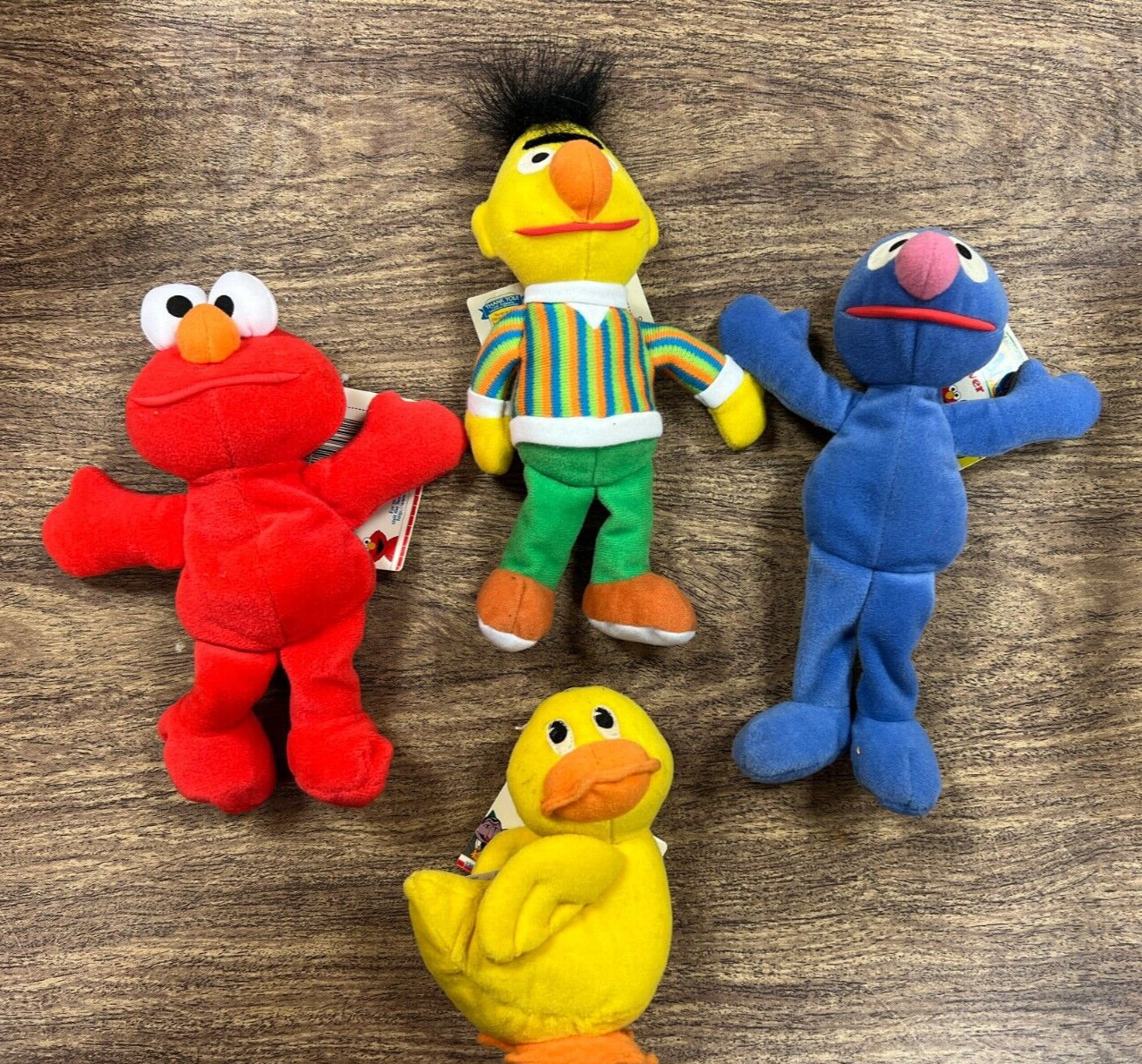 Tyco Sesame Street Beans Toys - Grover, Elmo, Bert and Rubber Duckie (1997)
