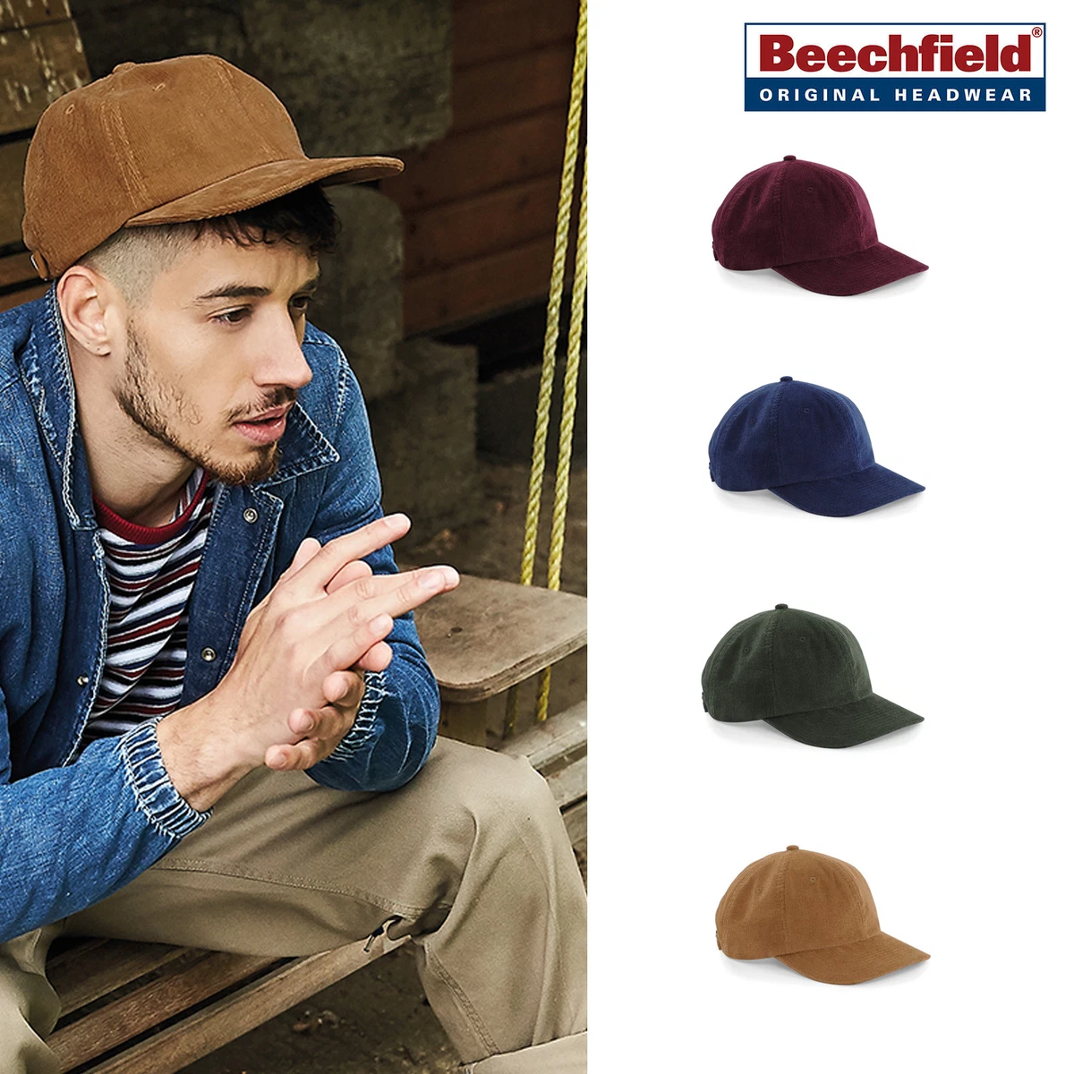 Beechfield Heritage Corduroy Cap - Soft stylish baseball hat for Men & Women