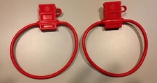 (2) 14 GAUGE ATC FUSE HOLDER IN-LINE AWG WIRE COPPER 12 VOLT W/COVER MADE IN USA