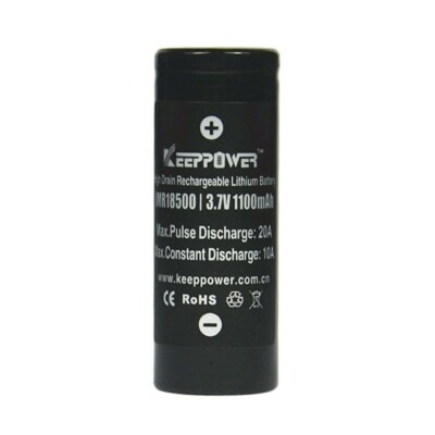Keeppower IMR18500 - 1100mAh, 3,7V ( 10A ) Li-ion Akku