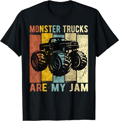 Monster Trucks Are My Jam Vintage Retro Monster Truck Gift Unisex T-Shirt