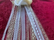 Konvolut alte Spitze, ca. 12m,Bw,Bänder,Borten, Vintage, Nähen, DIY-,Dirndl