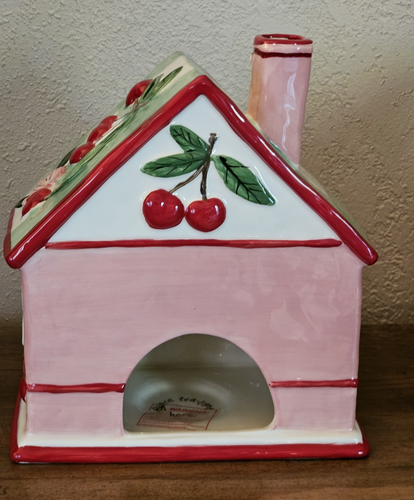 Blue Sky Clayworks Tea Light Candle House Ceramic CHERRY PIE COTTAGE New - Picture 10 of 19