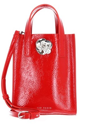 Ted Baker Roseem Rose Detail Crinkle Small Bag Handtasche Tasche Red rot Neu