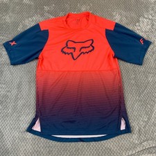 Fox Racing Flexair MTB Jersey Mens Small Red Navy Blue Gradient Cycling Shirt