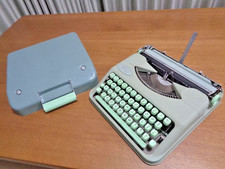 Fully Functional HERMES Baby Typewriter 1956 QWERTZ German Layout Paillard Green thumbnail