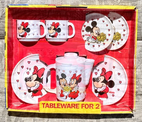 VINTAGE WALT DISNEY MICKEY MOUSE MINNIE MOUSE TABLEWARE FOR 2 NO. 516
