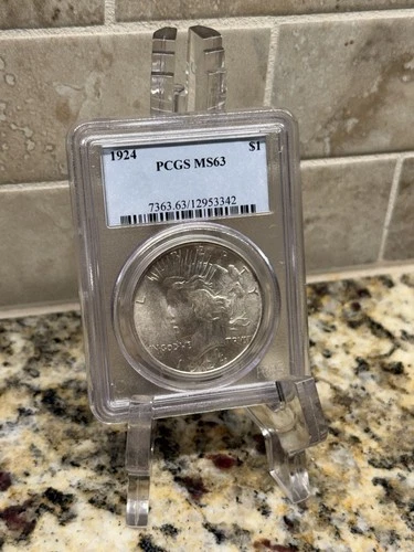 1924 Silver Peace Dollar PCGS MS 63