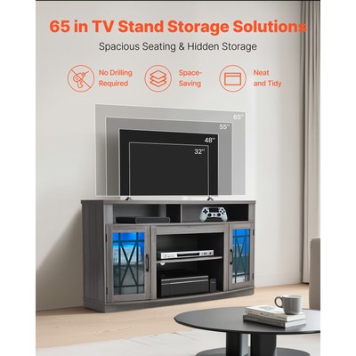 Uimoso TV Stand Entertainment Media Center for TV's up to 65'' w/Storage Cabinets