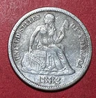 1882 US Seated LIBERTY SILVER Dime! "Philadelphia" Mint! Very Fine! Old US Coin!