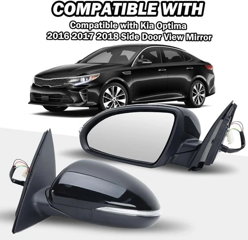 2016-2018 Kia Optima Driver side Power Mirror W/Turn Signal Manual Folding Power