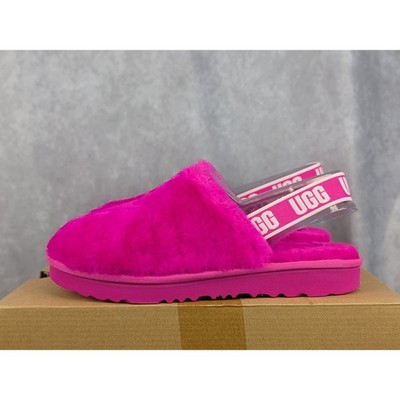 UGG Kids Fluff Yeah Clog Rock Rose Pink Elastic Slingback Sandals Size 4