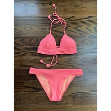 Victoria  s Secret swimsuit set Sz. S/M top bikini coral pink NWOT