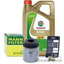 MANN-FILTER ÖLFILTER+5L CASTROL EDGE 5W-30 LL FÜR SEAT LEON 1P 1.4 TSI 