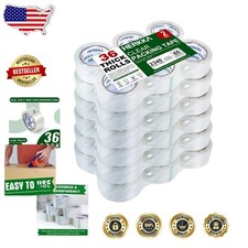 36 Pack Clear Packing Tape, Heavy Duty 2" Wide Shipping Moving Rolls