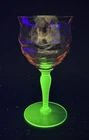Tiffin Franciscan in Watermelon - Vaseline / Uranium Depression Wine Glass