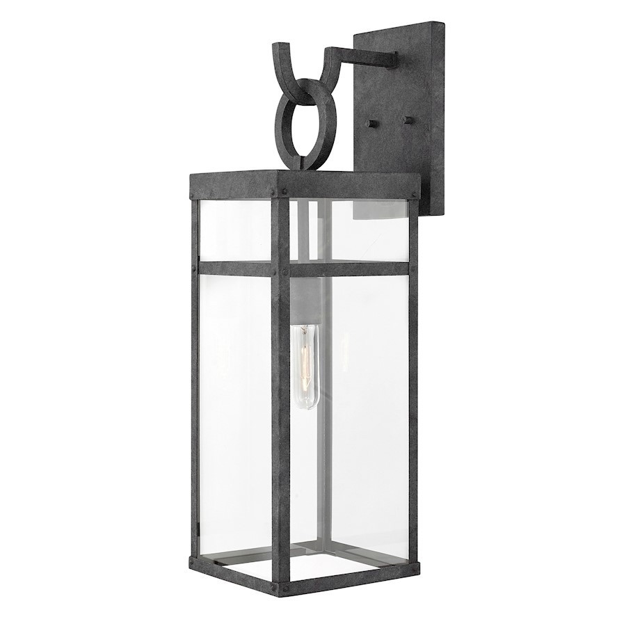Hinkley Porter 2805DZ-LL Large Outdoor Wall Mount Lantern 25" Aged Zinc