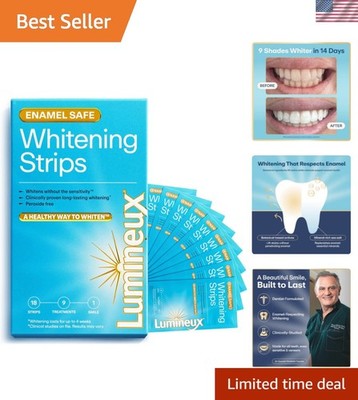 Teeth Whitening Strips Kit - 9 Treatments 1  - Peroxide Free - Enamel Safe fo...