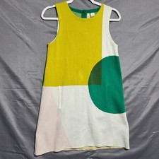 Moth Dress Womens Small Multicolor Geometric Colorblock Shift Pockets Sleeveless