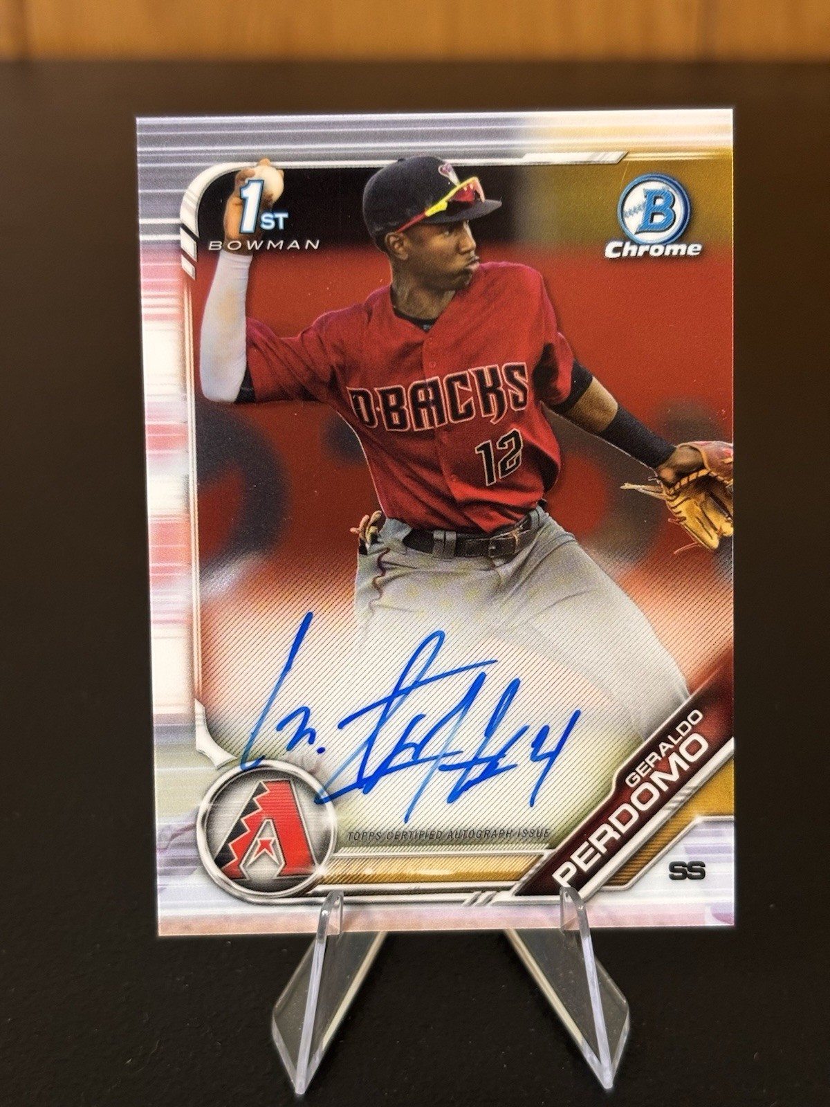 2019 Bowman Chrome Geraldo Perdomo 1st Auto #CPA-GP Arizona Diamondbacks