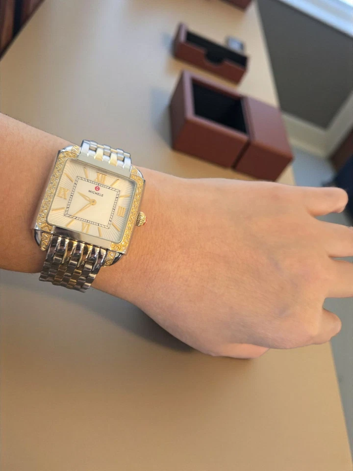 Reloj MICHELE Milou Diamante MMW15A000093 | Dos Tonos Oro/Plata | con Caja Foto 3 de 4