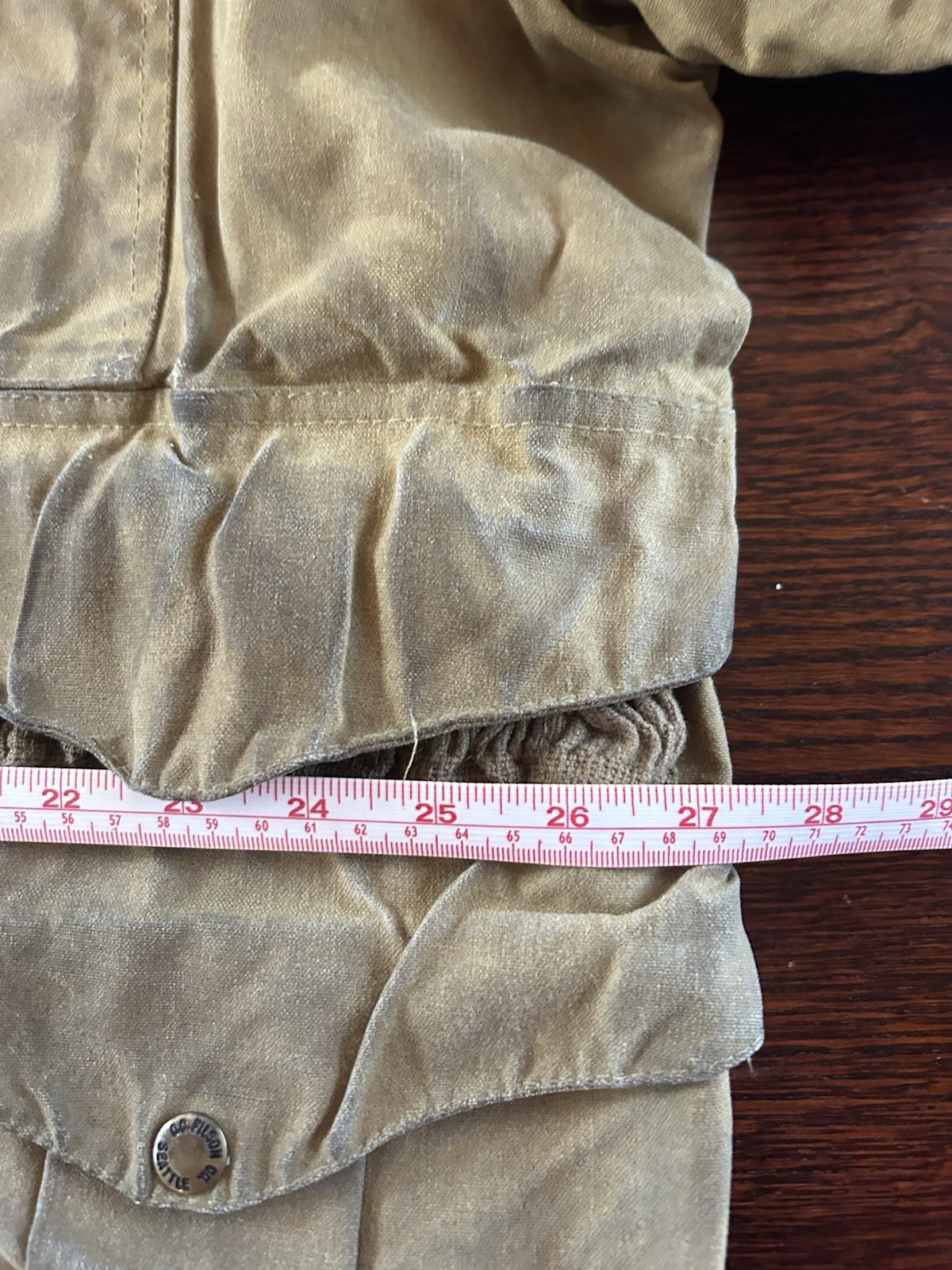 Filson Field Jacket Brown Button Pockets Contrast… - image 2