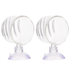 2 Pcs Fish Tank Feeding Cups Glass Fish Red Feeders Aquarium Food Holder