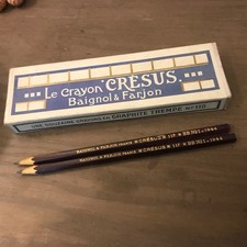 Ancienne Boîte De Crayon Crésus Baignol Et Farjon Avec 2 Crayons