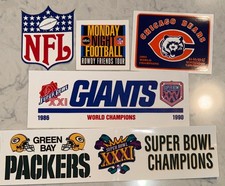 LOT OF 5 VINTAGE NFL FOOTBALL BUMPER STICKERS DECALS CHAMPIONSHIP STICKERS 